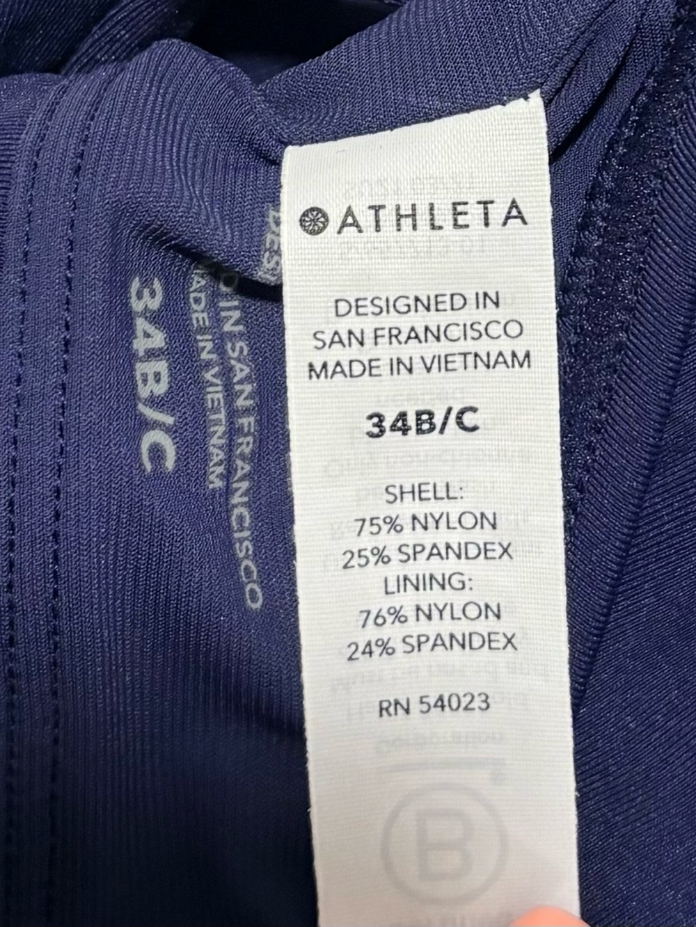 Athleta Seascape Navy Blue Blousy Tankini Swim Top 34B/C - Picture 7 of 7